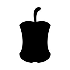Monochromatic apple core silhouette suggests concepts of consumption and loss