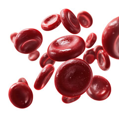 Red Blood Cells in Motion: A Scientific Visual , isolated on white background png