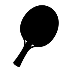 Monochrome silhouette of a ping pong paddle or table tennis racket sport