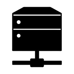 A server rack icon representing database storage and network connectivity