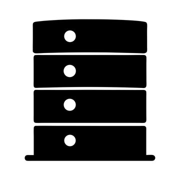 Silhouette image of a four drawer filing cabinet with circular knobs