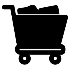 Simple shopping cart icon filled with a lumpy undefined item vector
