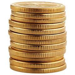 Golden Coin Stack: A gleaming stack of golden coins, representing wealth, prosperity, and financial abundance, creating a timeless visual of monetary value and economic strength.