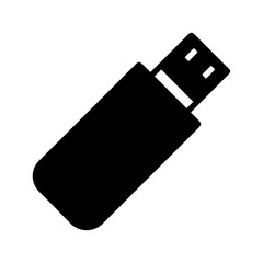 Black silhouette of a USB flash drive for computer data transfer