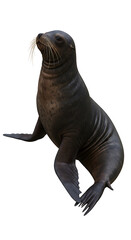 Obraz premium Sleek sea lion posing upright