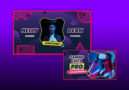 Social Media thumbnail and Banner Set