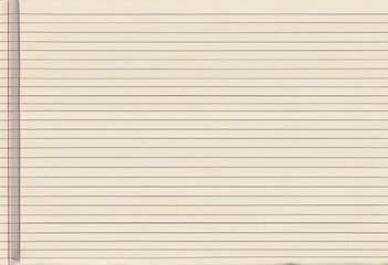 Obraz premium Top-view of blank ruled notebook paper on a clean background. Ideal for stationery, education, note-taking, or writing-themed designs and mockups.