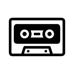 Obraz premium Audio Cassette Tape Icon Representing Vintage Music and Analog Sound Recording