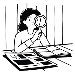 woman-looking-through-a-magnifying-glass-observing.eps