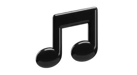 Sleek black music notes.  Digital art.