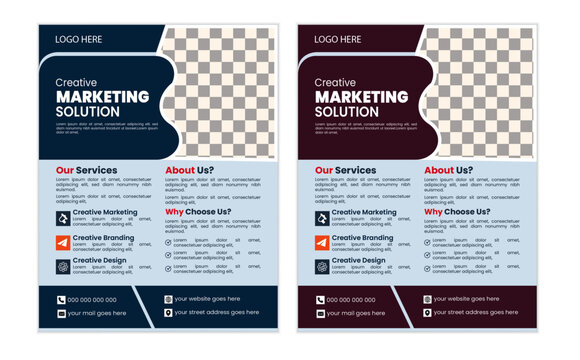 Corporate and professional business flyer vactor template design layout a4 size and 2 colors clean design creative vactor standy design.