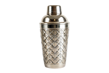 PNG Elegant geometric pattern stainless steel cocktail shaker