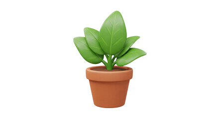 Obraz premium Cute potted plant with vibrant green leaves.