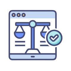 Obraz premium Balance Scale Interface Icon Representing Decision Making and Weighing Options