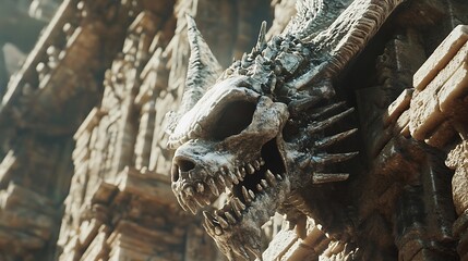 Fototapeta premium Neon circuit skull floating in cyberpunk space high resolution picture