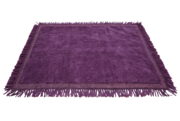 PNG Purple square shaggy rug with fringe on dark background