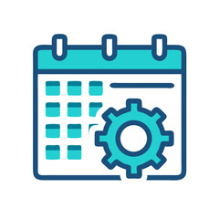 Obraz premium Calendar with Gear Icon Representing Scheduled Settings and Configuration