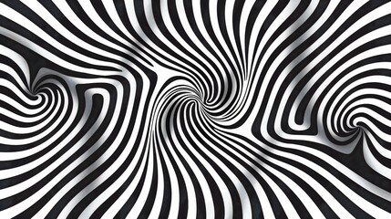 Abstract black and white striped optical illusion