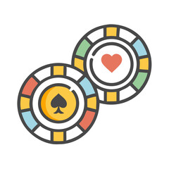 Casino Chips Icon Representing Gambling and Betting