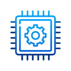 Obraz premium CPU with Gear Icon Representing Processing Power and System Configuration