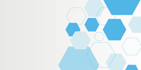 Abstract blue hexagon banner background