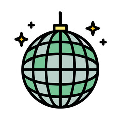 Disco Ball Icon Representing Dance Party and Nightlife Entertainment