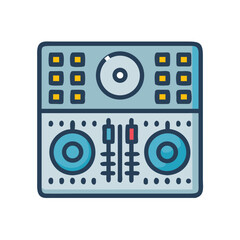 Fototapeta premium DJ Mixer Console Icon Representing Audio Mixing and Sound Control