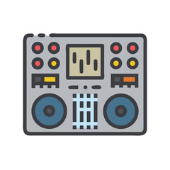 Fototapeta premium DJ Mixer Console Icon Representing Audio Mixing and Sound Control
