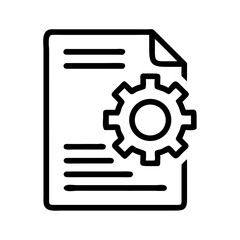Document with Gear Icon Representing Settings, Configuration, and System Documentation