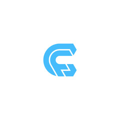Geometric Letter CF or FC logo concept vector icon
