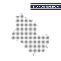 Obraz premium Dotted map of Sakhon Nakhon Province in Thailand