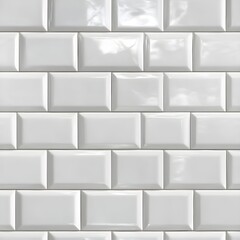 Glossy White Subway Tiles Seamless Pattern for Clean Design