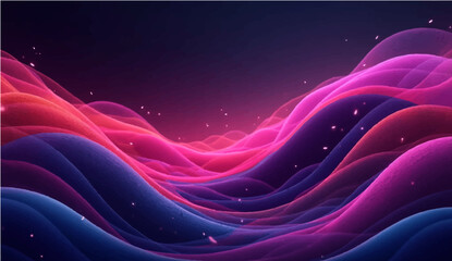 Abstract blue purple and red background with flowing waves and swirling light patterns