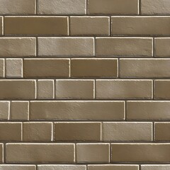Obraz premium Muted Brown Subway Tile Wall Soft Matte Ceramic Brick Texture