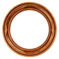 Ornate Wooden Circle Picture Frame , isolated on white background png