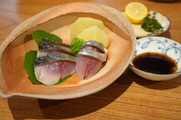Japanese Food, Sashimi or Marinated Mackerel - 日本料理 お刺身 しめ鯖