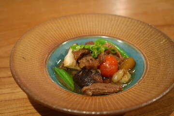 Japanese Food, Simmered Chicken with Vegetable - 日本料理 鶏肉の煮物