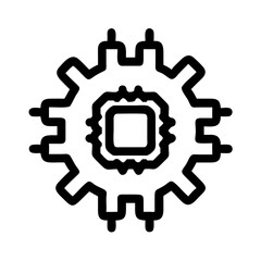 Fototapeta premium Gear with Microchip Icon Representing Tech Engineering and Hardware Configuration