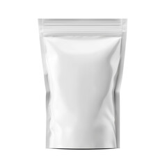 Blank White Ziplock Pouch Packaging Mockup , isolated on white background png