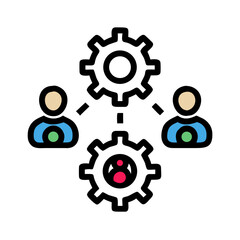 Fototapeta premium Gear with People Icon Representing Teamwork and Collaborative Management