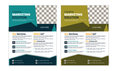 Corporate and professional business flyer vactor template design layout a4 size and 2 colors clean design creative vactor standy design .