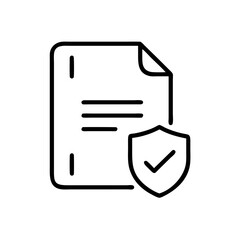 Document with security shield icon representing protection  