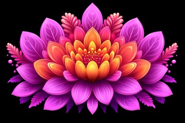 Obraz premium Vibrant floral composition with striking color gradients and detail