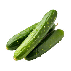 A group of three cucumbers sitting on top of each other