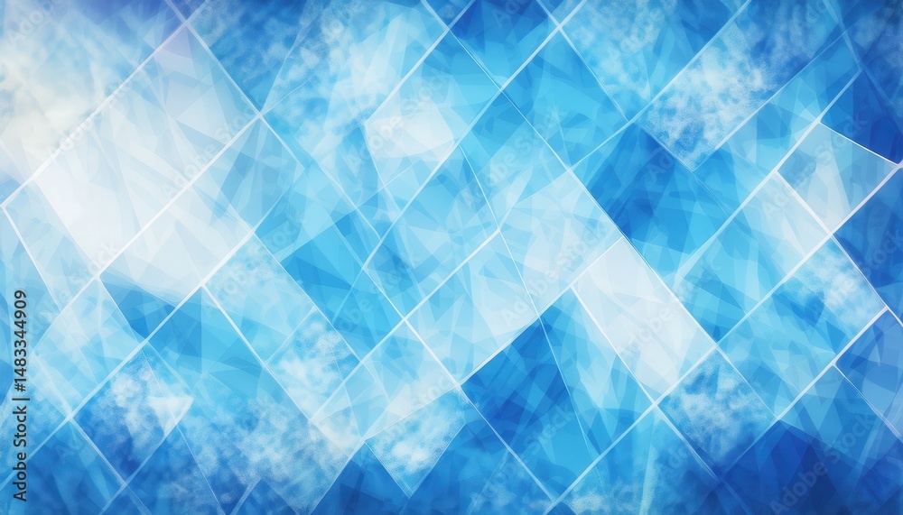 Poster abstract icy blue geometric crystal pattern background for web design, branding, print, and digital 