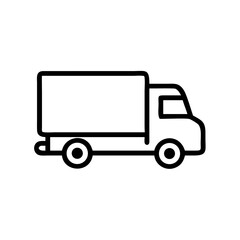 Fototapeta premium Delivery truck illustration in simple line art style 