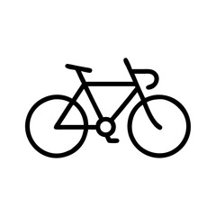 Simple bicycle illustration in black line art style  