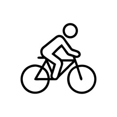 Obraz premium Bicycle rider moving in a stylized outline illustration 