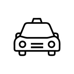 Obraz premium Simple line icon of a taxi car front view 