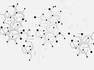 Vector Illustration of Hexagons Pattern, Geometric Abstract Background with Simple Hexagonal Elements, computer network .geometric hexagon shape. connection concept
